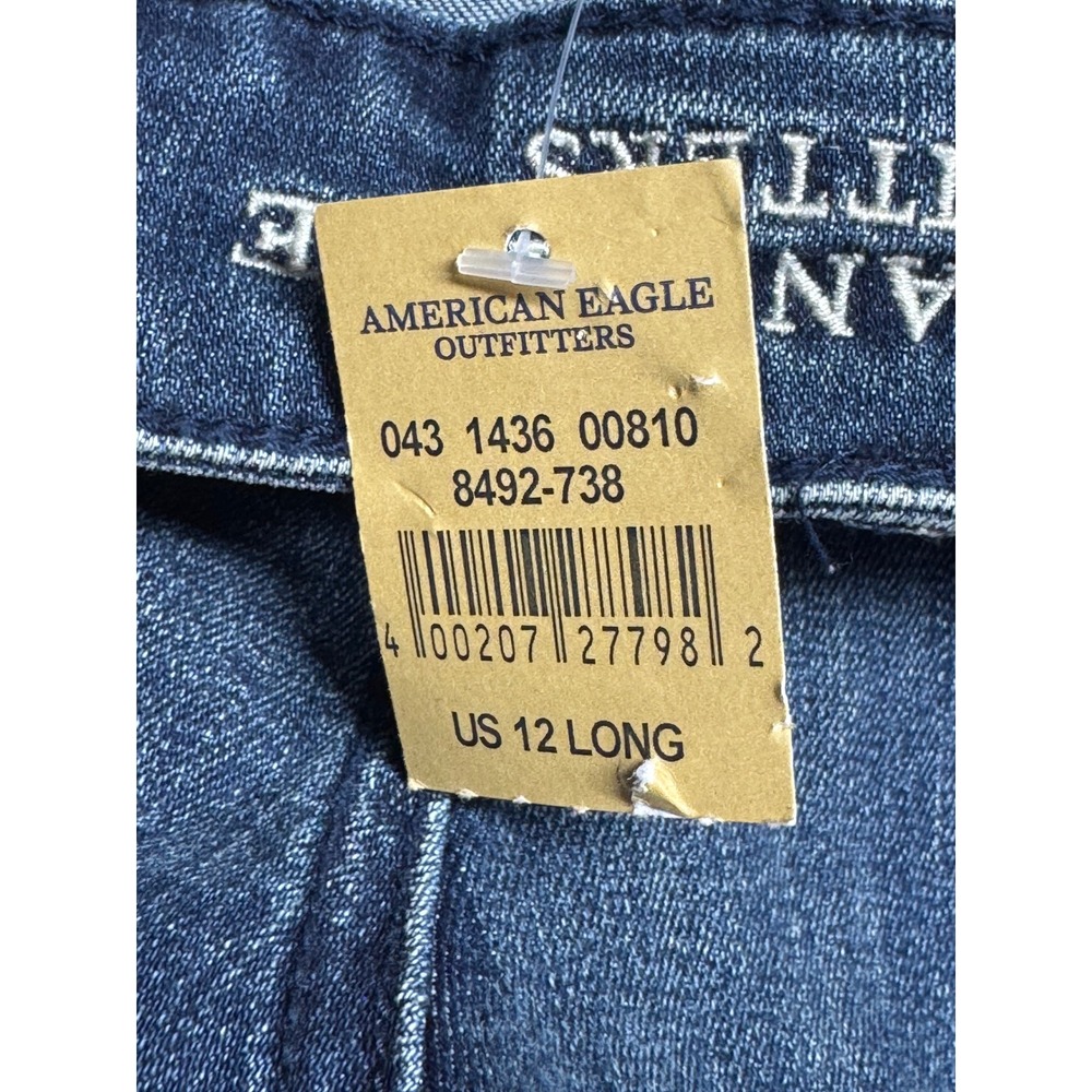 American Eagle Hi-Rise Artist Super Stretch Flare Jeans Blue 12 Long 8492-738 - Picture 4 of 9